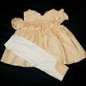 EUC Dressy top & white pants set.